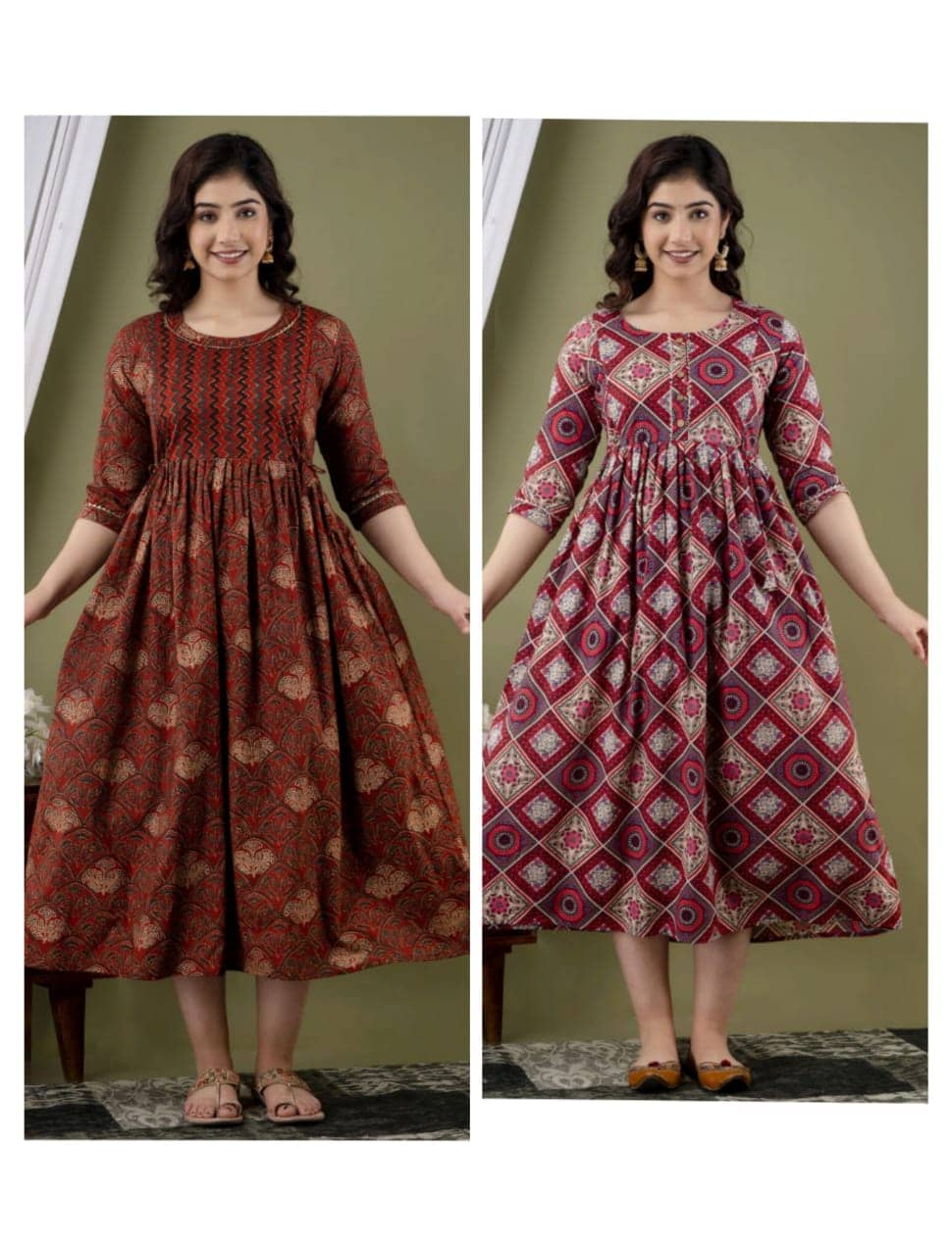 Nevisha Style Multi Color Cotton Maternity Kurta Pack of 2