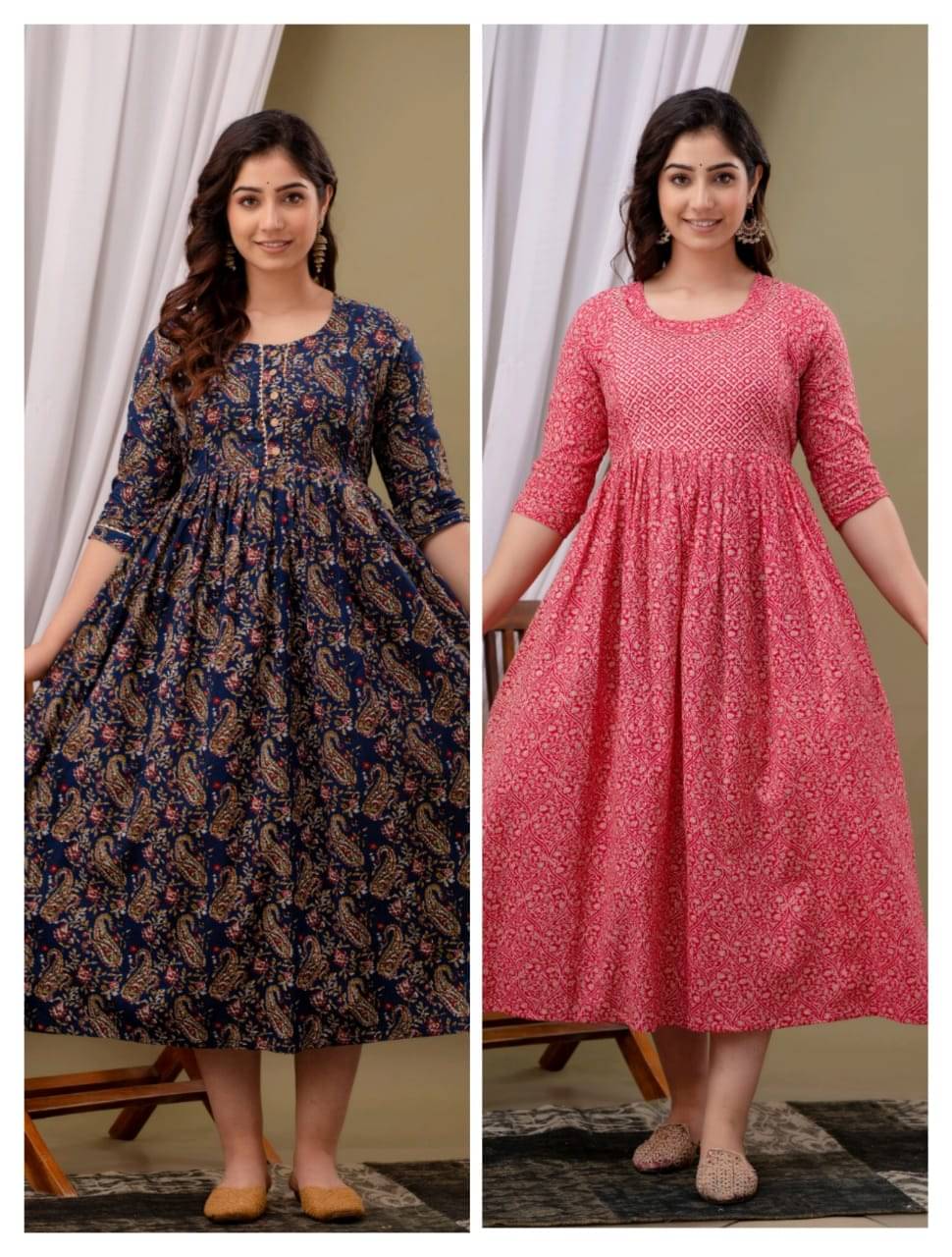     			Nevisha Style Multi Color Cotton Maternity Kurta Pack of 2