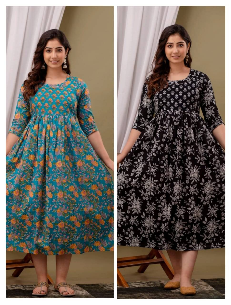 Nevisha Style Multi Color Cotton Maternity Kurta Pack of 2 Nevisha Style Multi Color Cotton Maternity Kurta Pack of 2