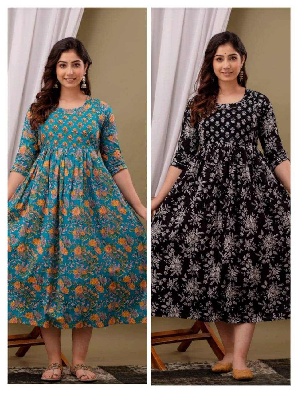 Nevisha Style Multi Color Cotton Maternity Kurta Pack of 2
