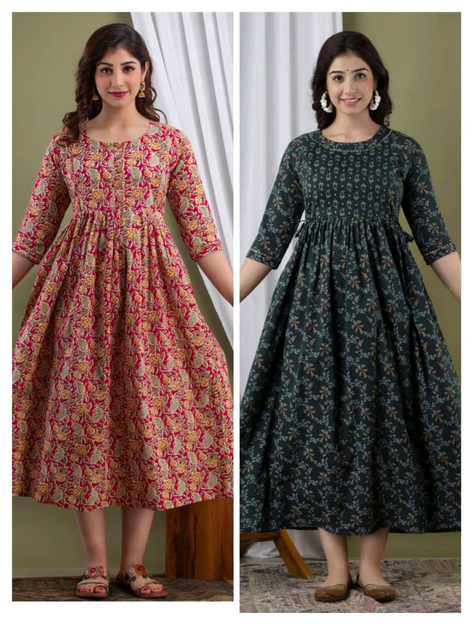 Nevisha Style Multi Color Cotton Maternity Kurta Pack of 2