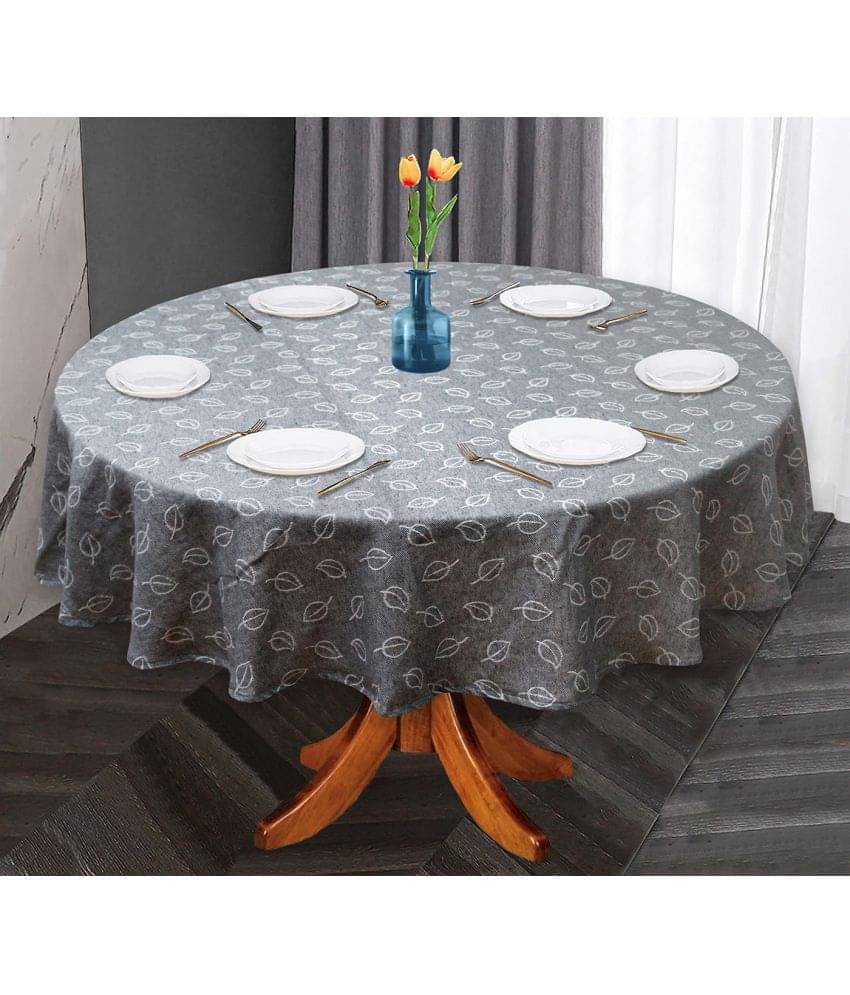 Oasis Hometex Printed Cotton 6 Seater Round Table Cover ( 152 x 152 ) cm Pack of 1 Dark Grey Oasis Hometex Printed Cotton 6 Seater Round Table Cover ( 152 x 152 ) cm Pack of 1 Dark Grey