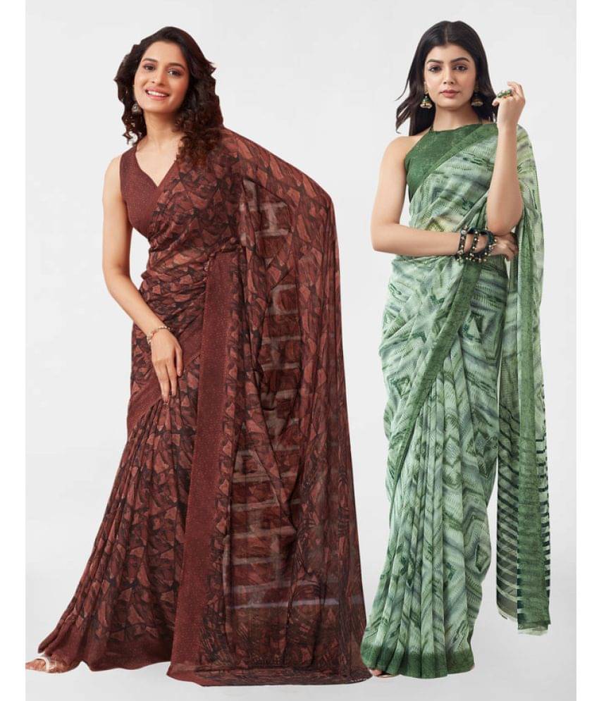 Samah Georgette Printed Saree With Unstitched Blouse Piece ( Fluorescent Green ) Samah Georgette Printed Saree With Unstitched Blouse Piece ( Fluorescent Green )
