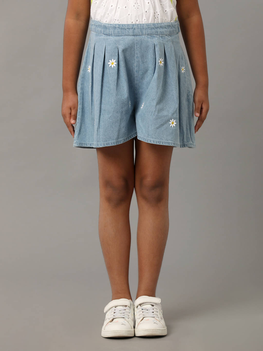     			Under Fourteen Only Pack of 1 Girls Cotton Shorts ( Blue )