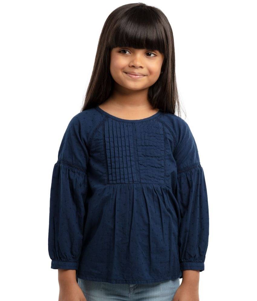     			Under Fourteen Only Pack of 1 Girls Cotton Top ( Navy )
