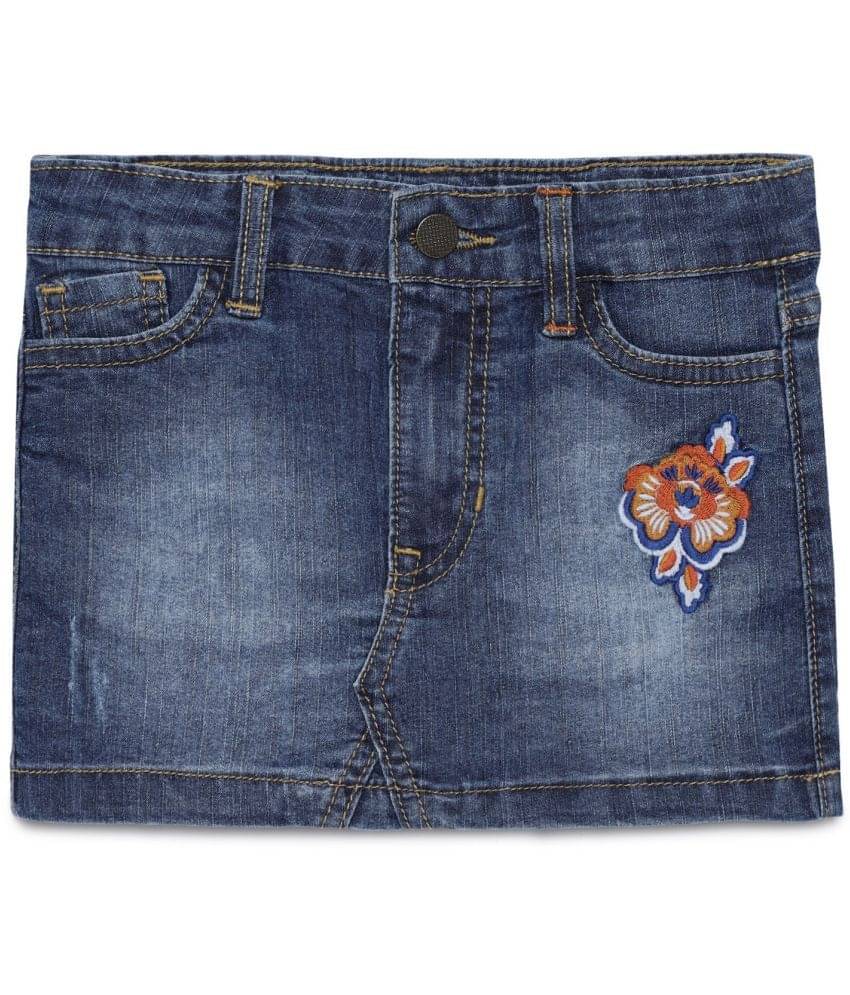     			Under Fourteen Only - Navy Cotton Girls Straight Skirt ( Pack of 1 )