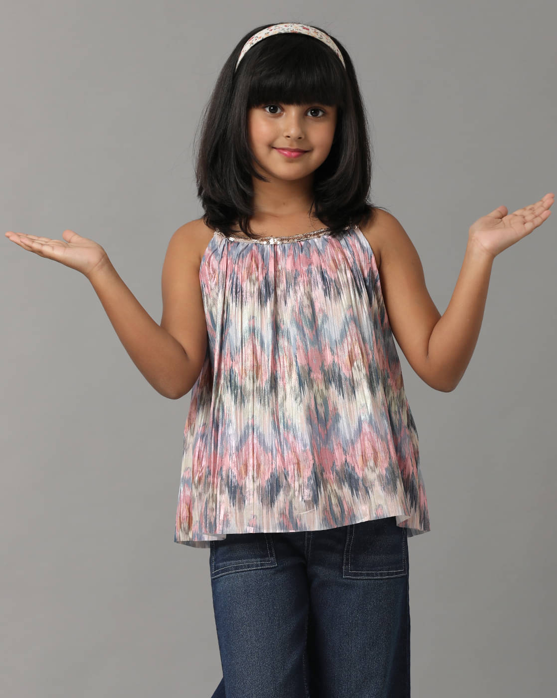     			Under Fourteen Only Pack of 1 Girls Polyester Top ( Pink )