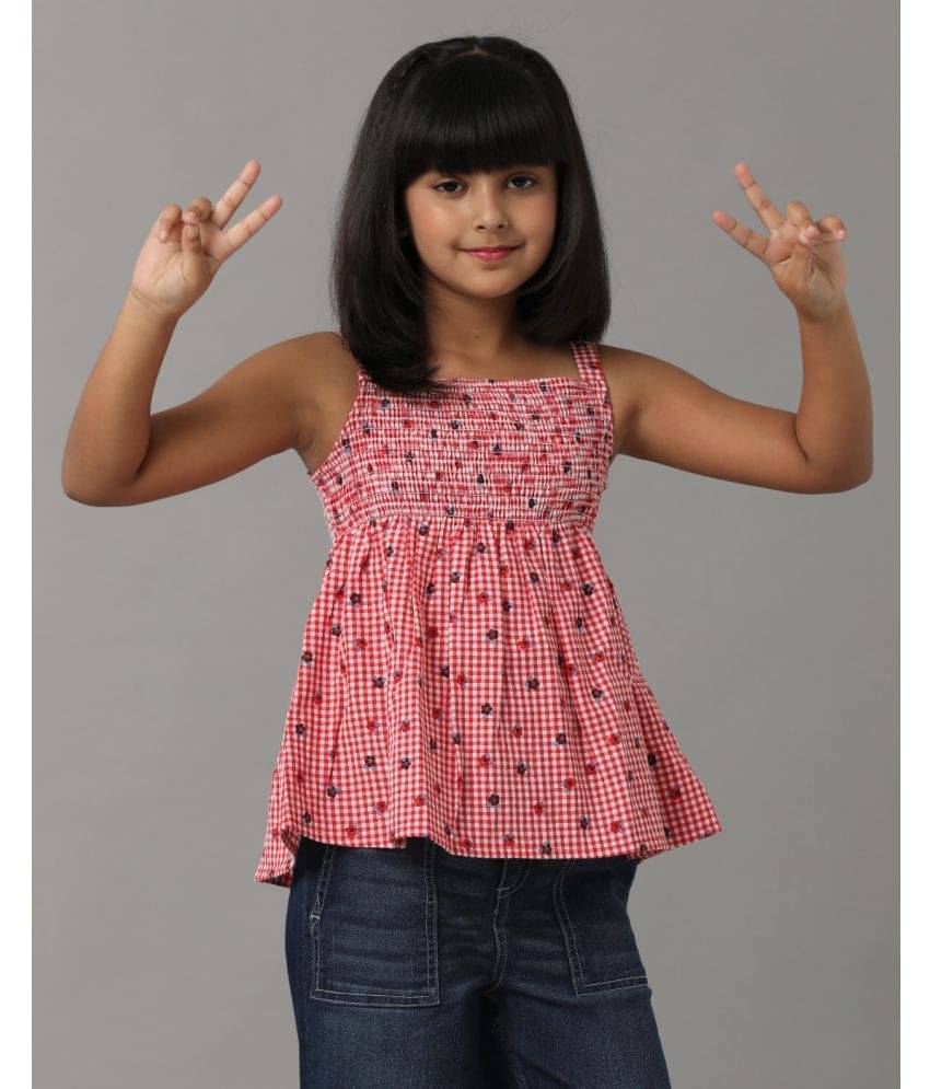    			Under Fourteen Only Pack of 1 Girls Cotton Top ( Red )