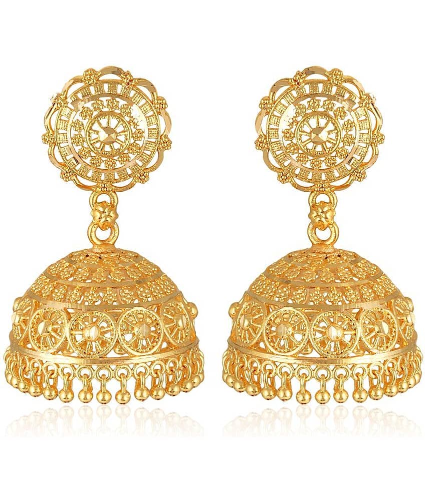 VIVASTRI Golden Jhumki Earrings ( Pack of 1 ) - Earrings | Buy online on ZillyBuy