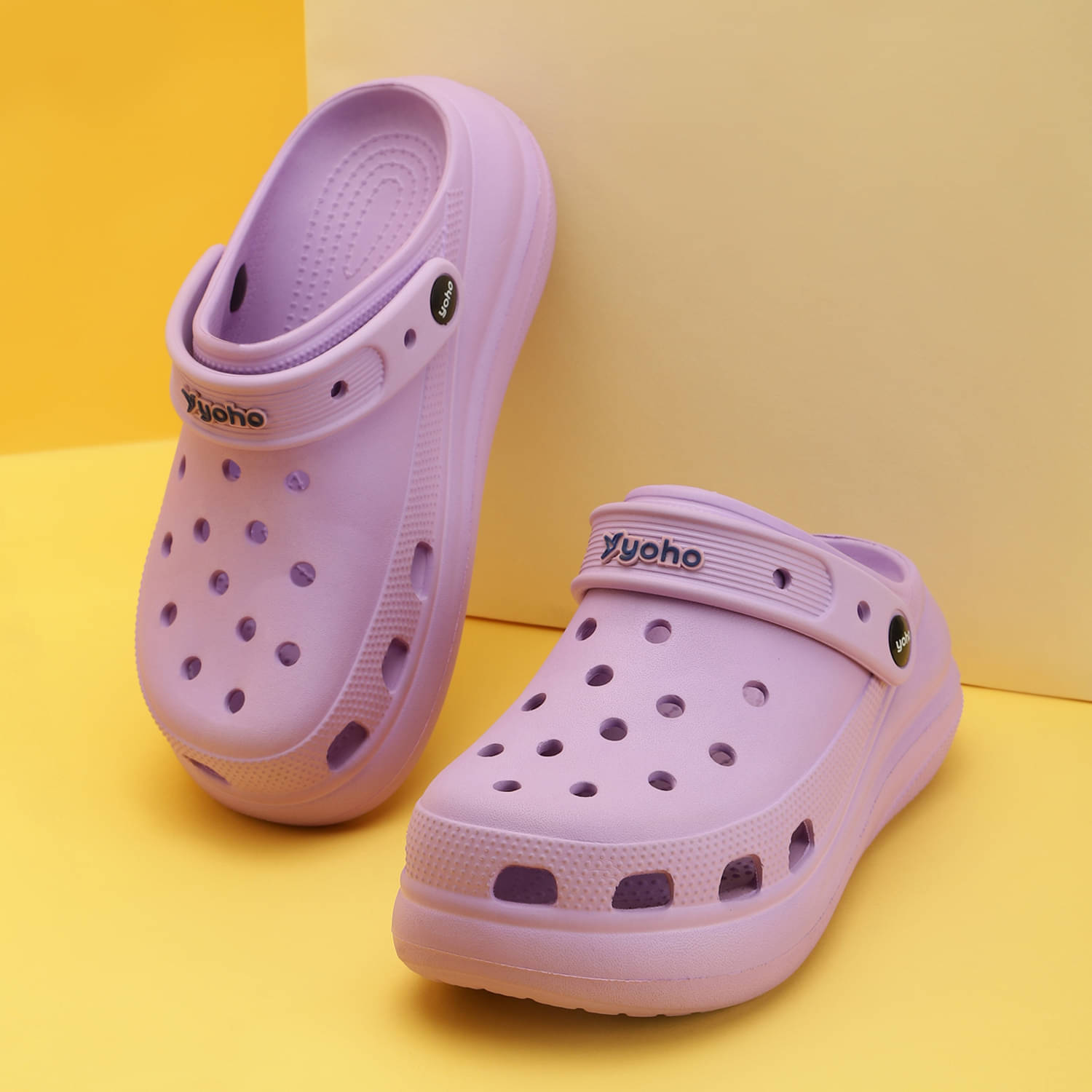     			Yoho Purple Clogs
