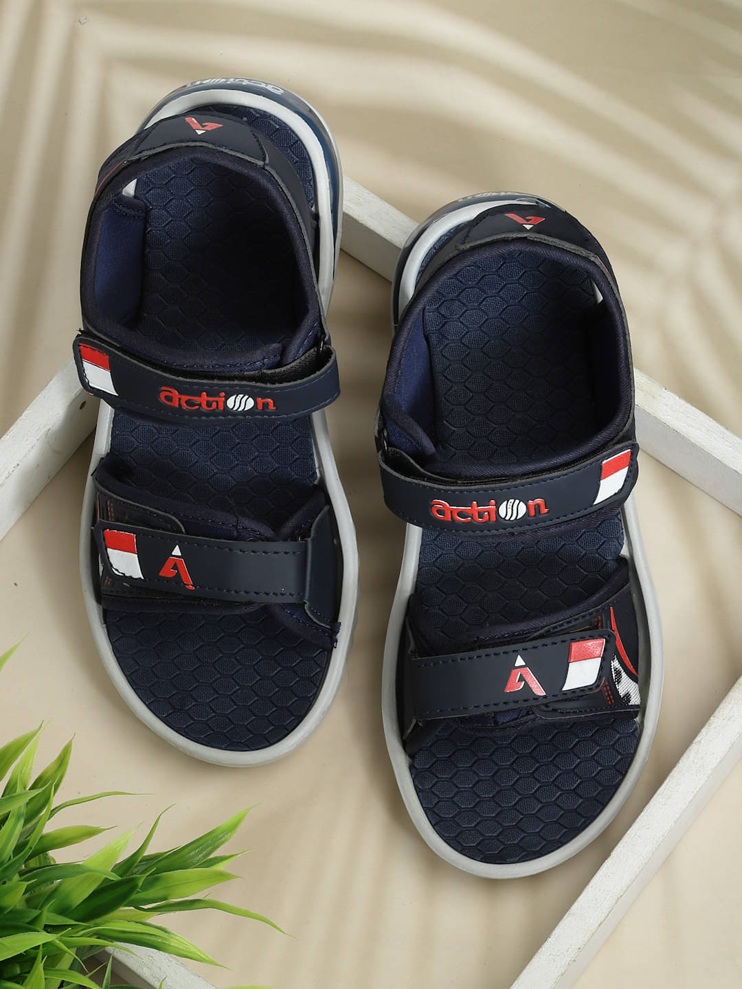 Action - Navy Blue Men's Floater Sandals Action - Navy Blue Men's Floater Sandals