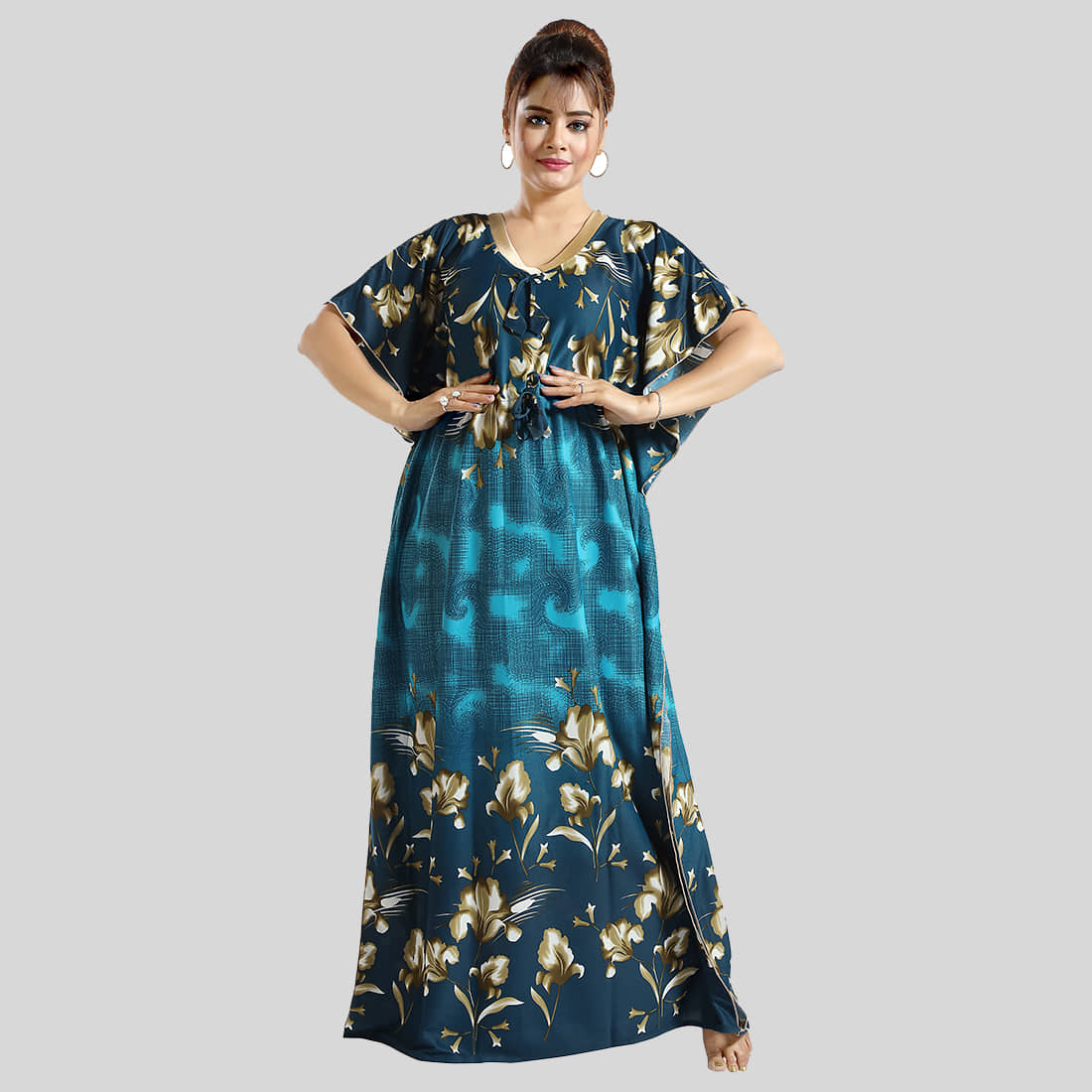 Gutthi Off White Satin Women's Nightwear Nighty & Night Gowns ( Pack of 1 ) - Nightwear & Loungewear | Buy online on ZillyBuy