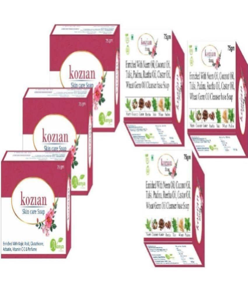 Kozian Skincare Kojic Palmiate, Vitamin C & E  with Kozian Neem , Coconut, Castor Oil, Pudina Tulsi, Reetha Oil Cleanser Pack (75gmX3+ 75gmX3)) - Sports and Fitness Equipment | Buy online on ZillyBuy