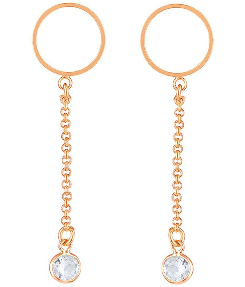 LUV FASHION Rose Gold Drop Earrings ( Pack of 1 ) - Earrings | Buy online on ZillyBuy