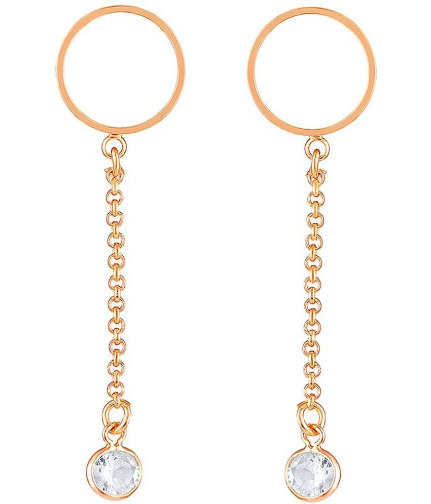LUV FASHION Rose Gold Drop Earrings ( Pack of 1 ) - Earrings | Buy online on ZillyBuy