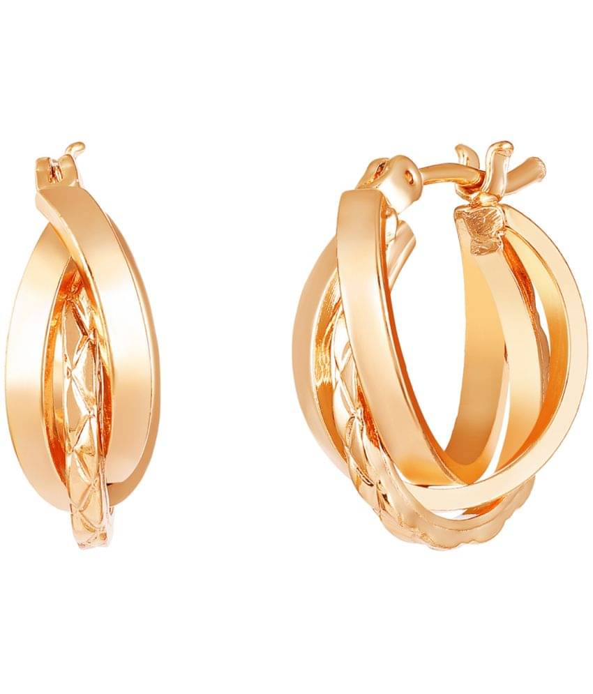     			LUV FASHION Rose Gold Drop Earrings ( Pack of 1 )