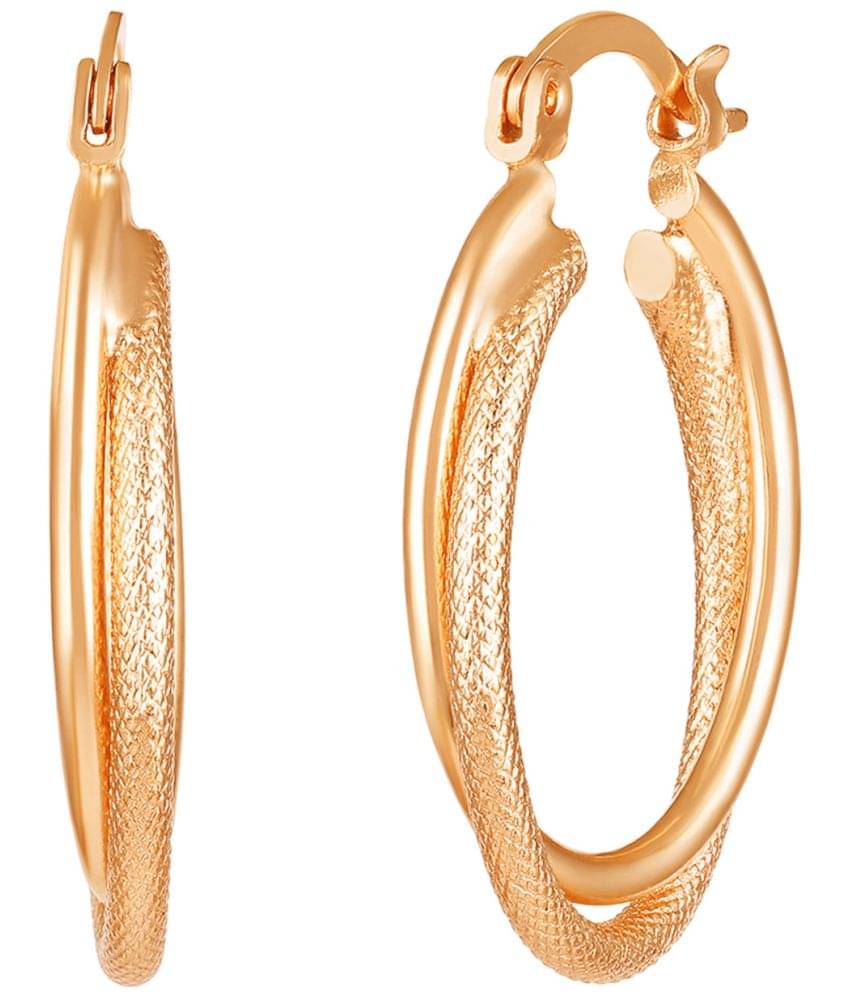     			LUV FASHION Rose Gold Drop Earrings ( Pack of 1 )