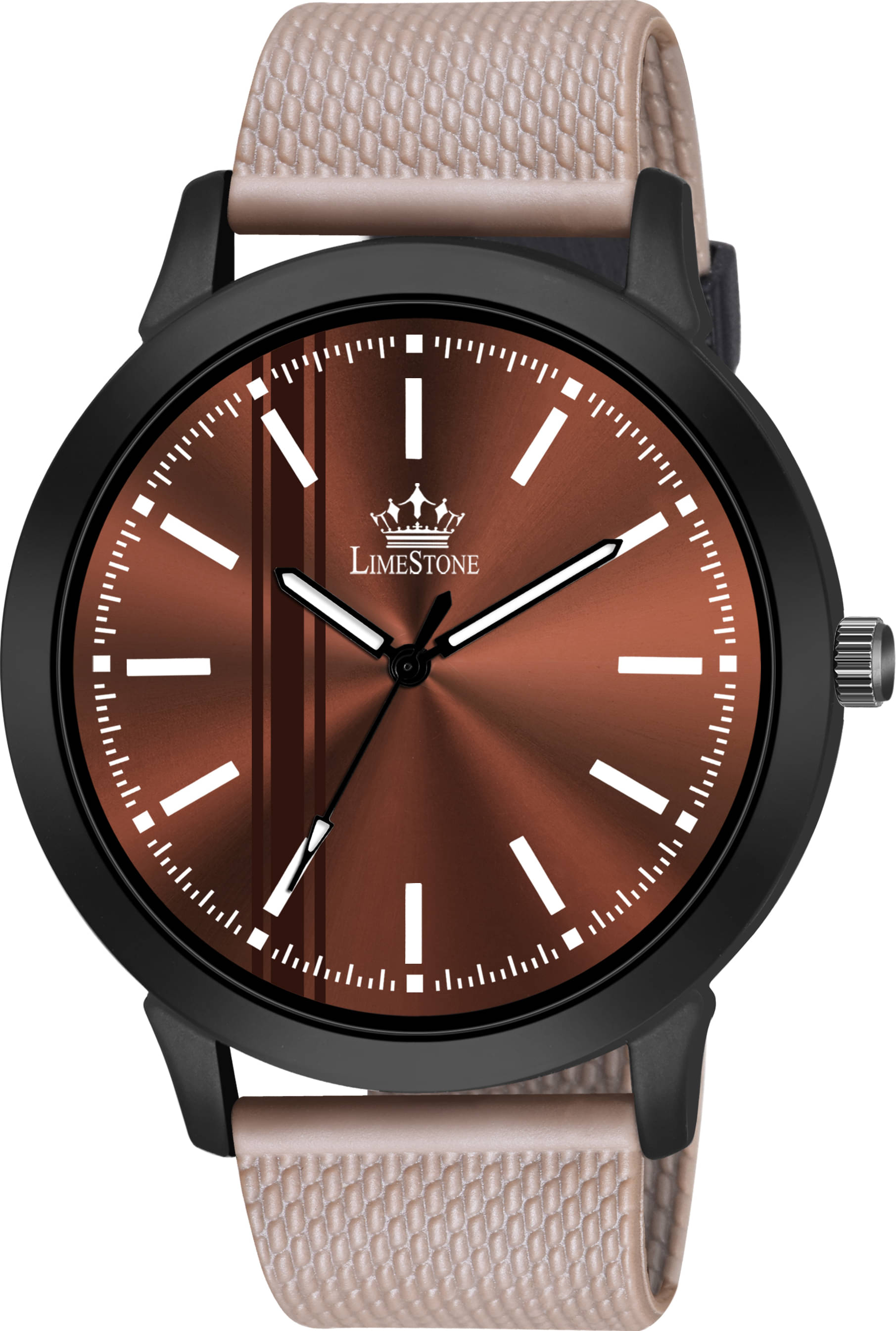     			LimeStone Beige Silicon Analog Men's Watch