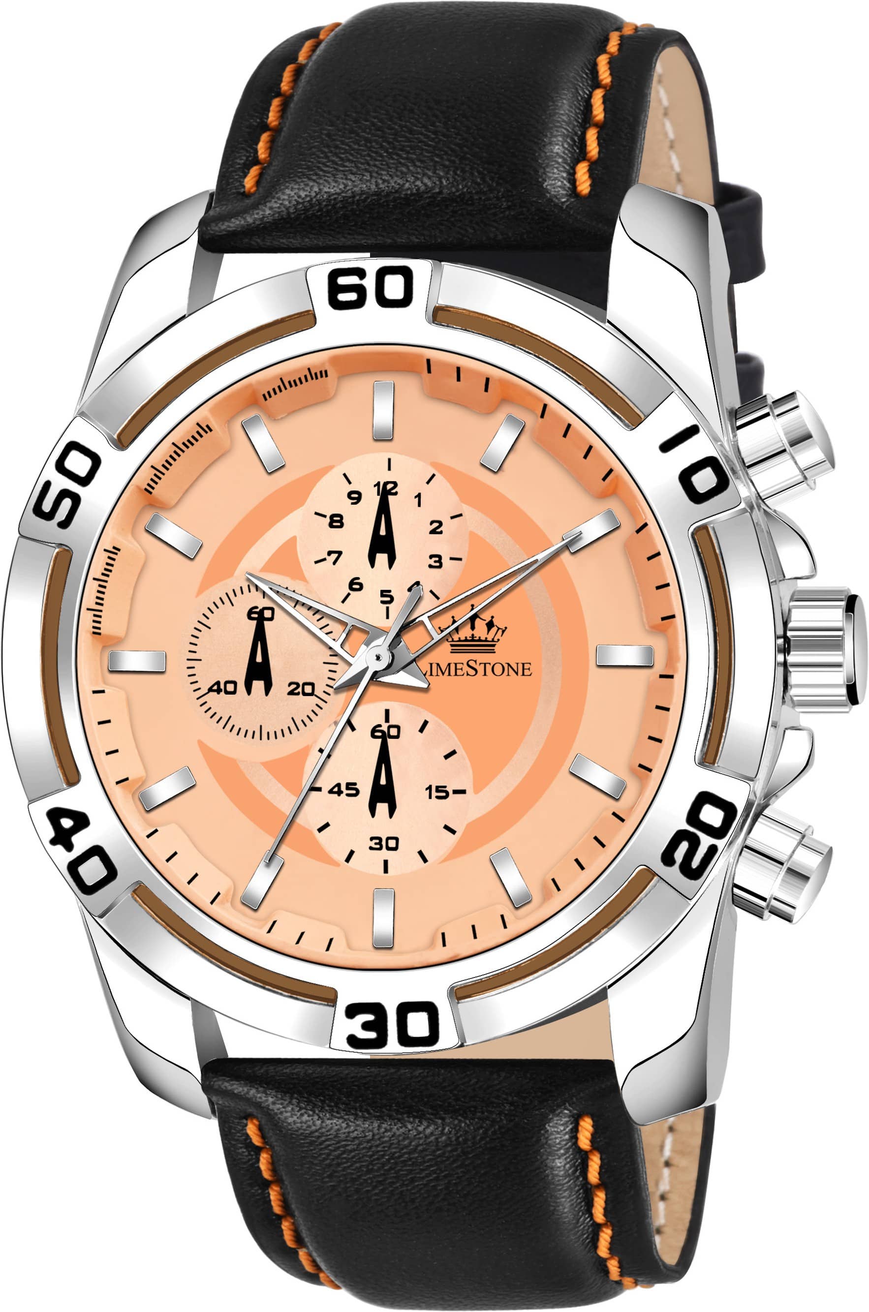 LimeStone Black PU Analog Men's Watch