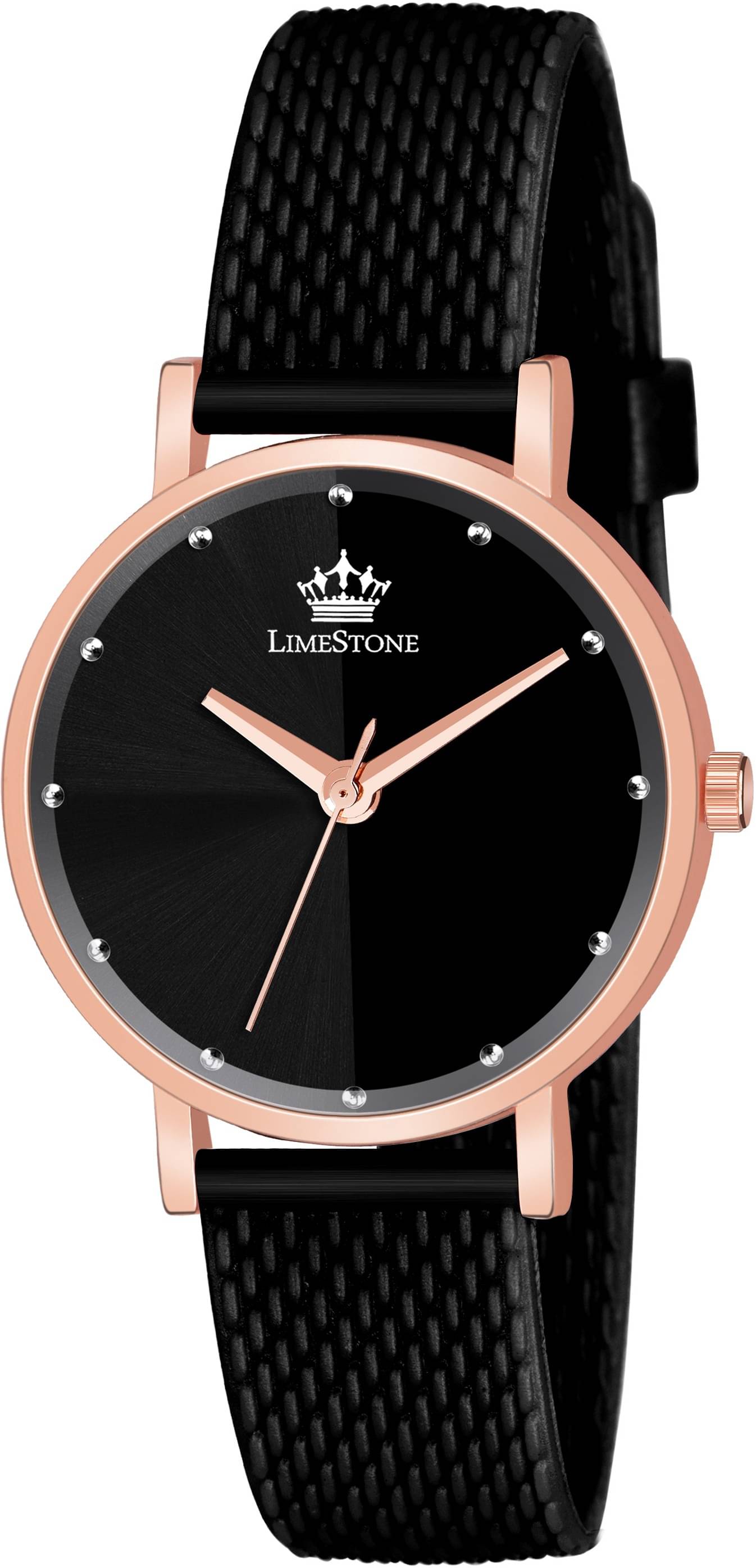     			LimeStone Black Silicon Analog Men's Watch