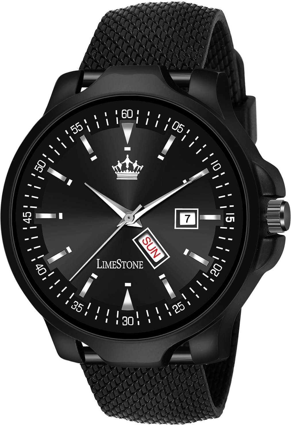     			LimeStone Black Silicon Analog Men's Watch