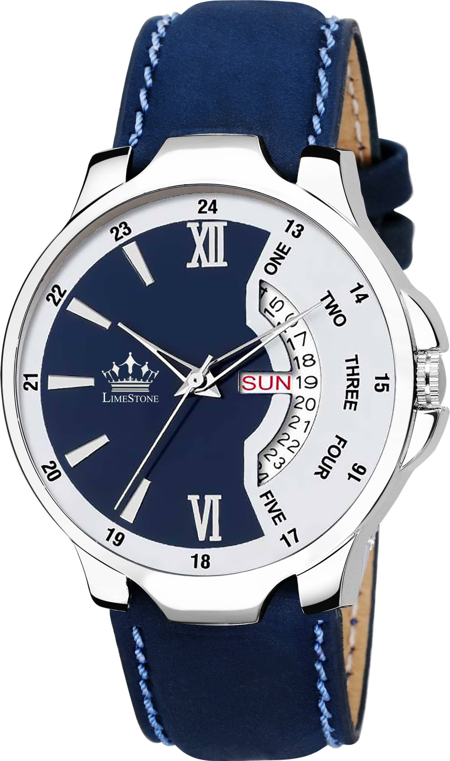 LimeStone Blue PU Analog Men's Watch