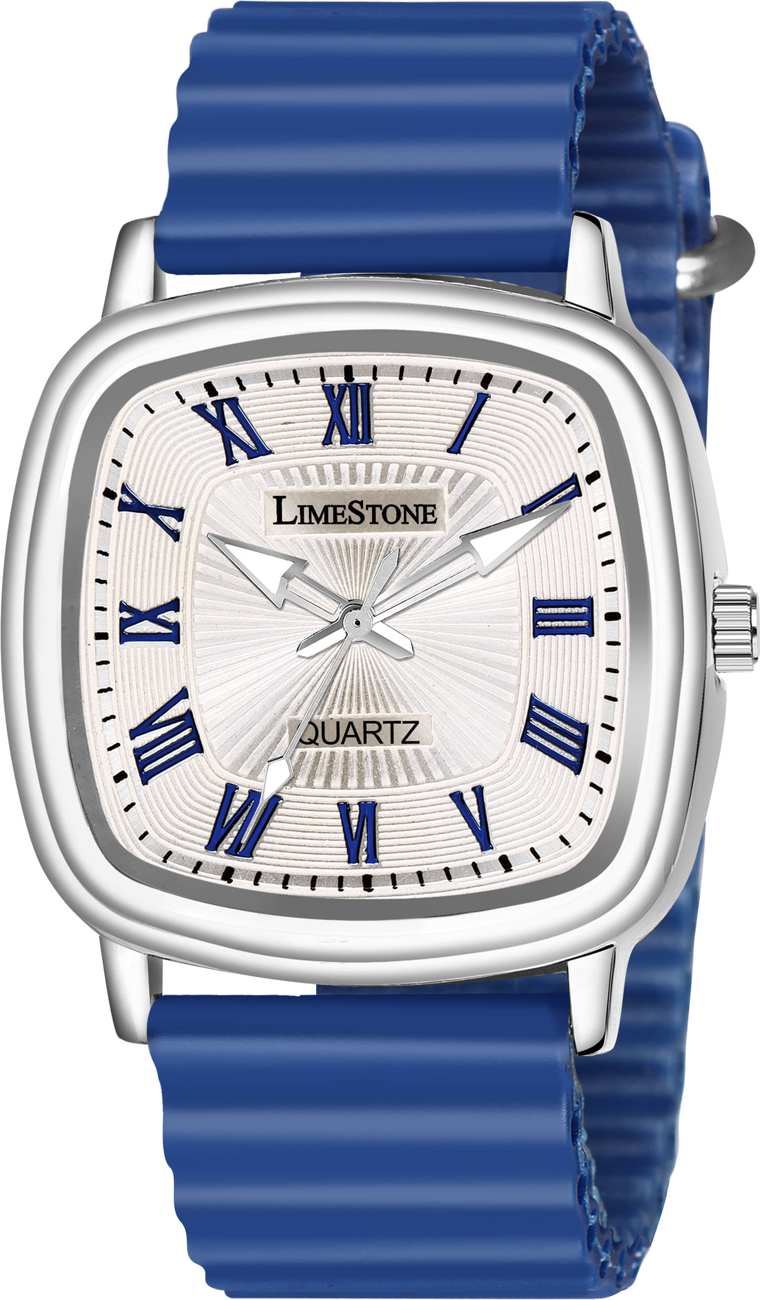     			LimeStone Blue Silicon Analog Men's Watch