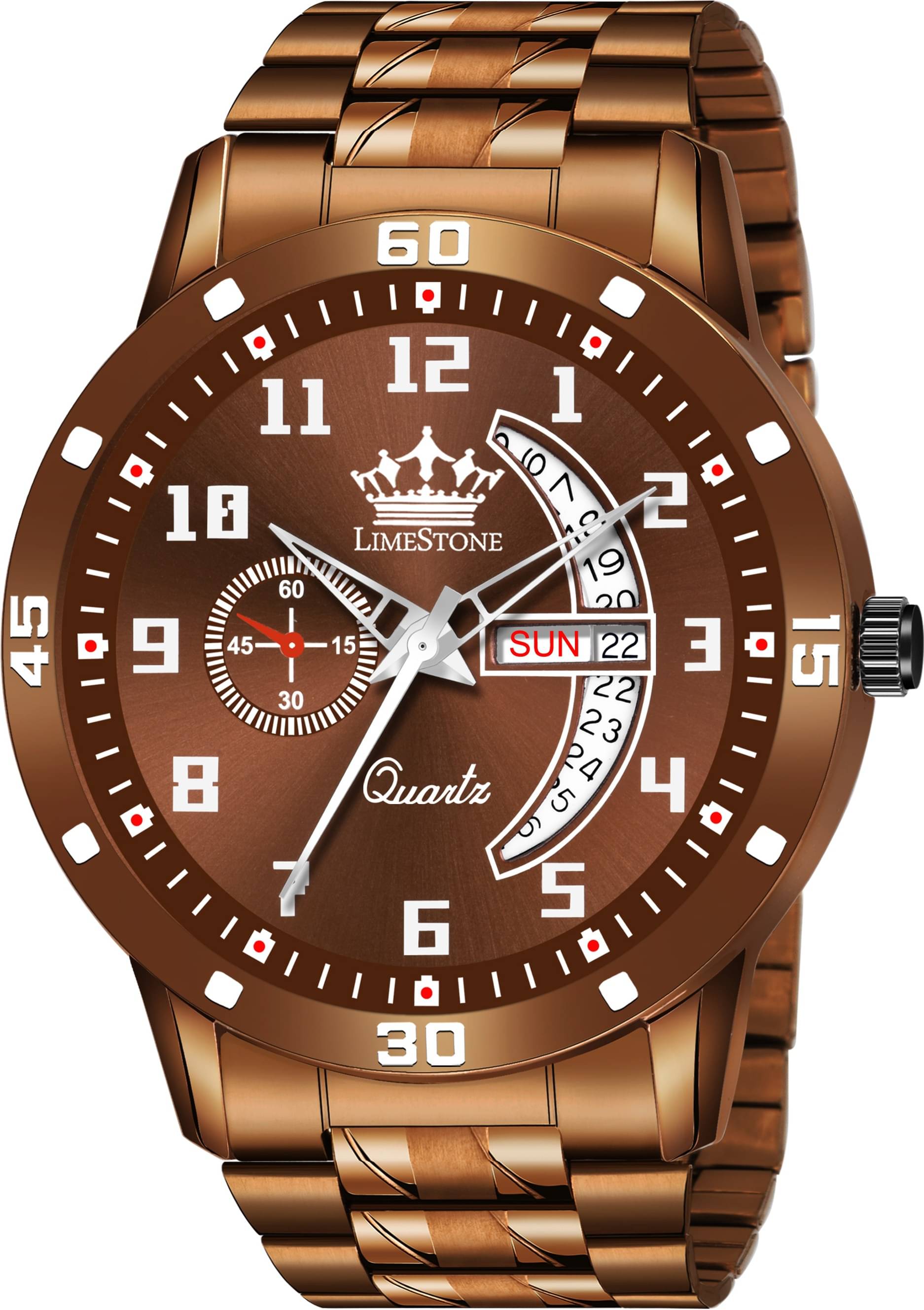     			LimeStone Brown Metal Analog Men's Watch