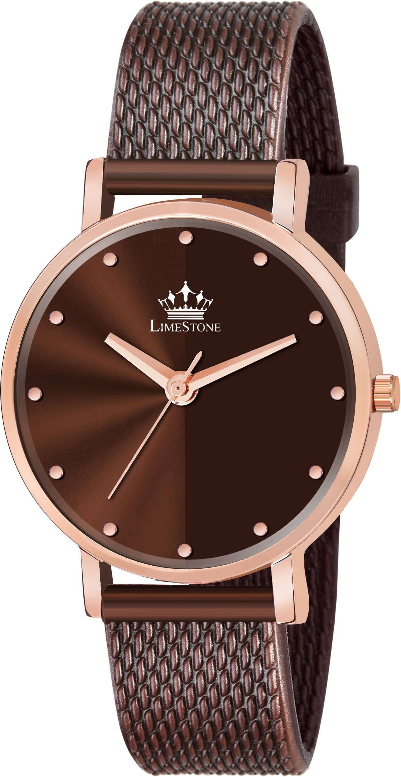     			LimeStone Brown Silicon Analog Men's Watch
