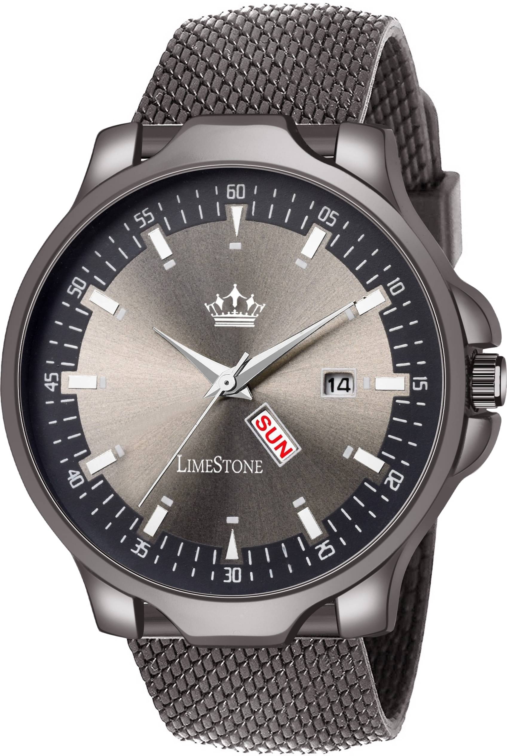     			LimeStone Light Grey Silicon Analog Men's Watch