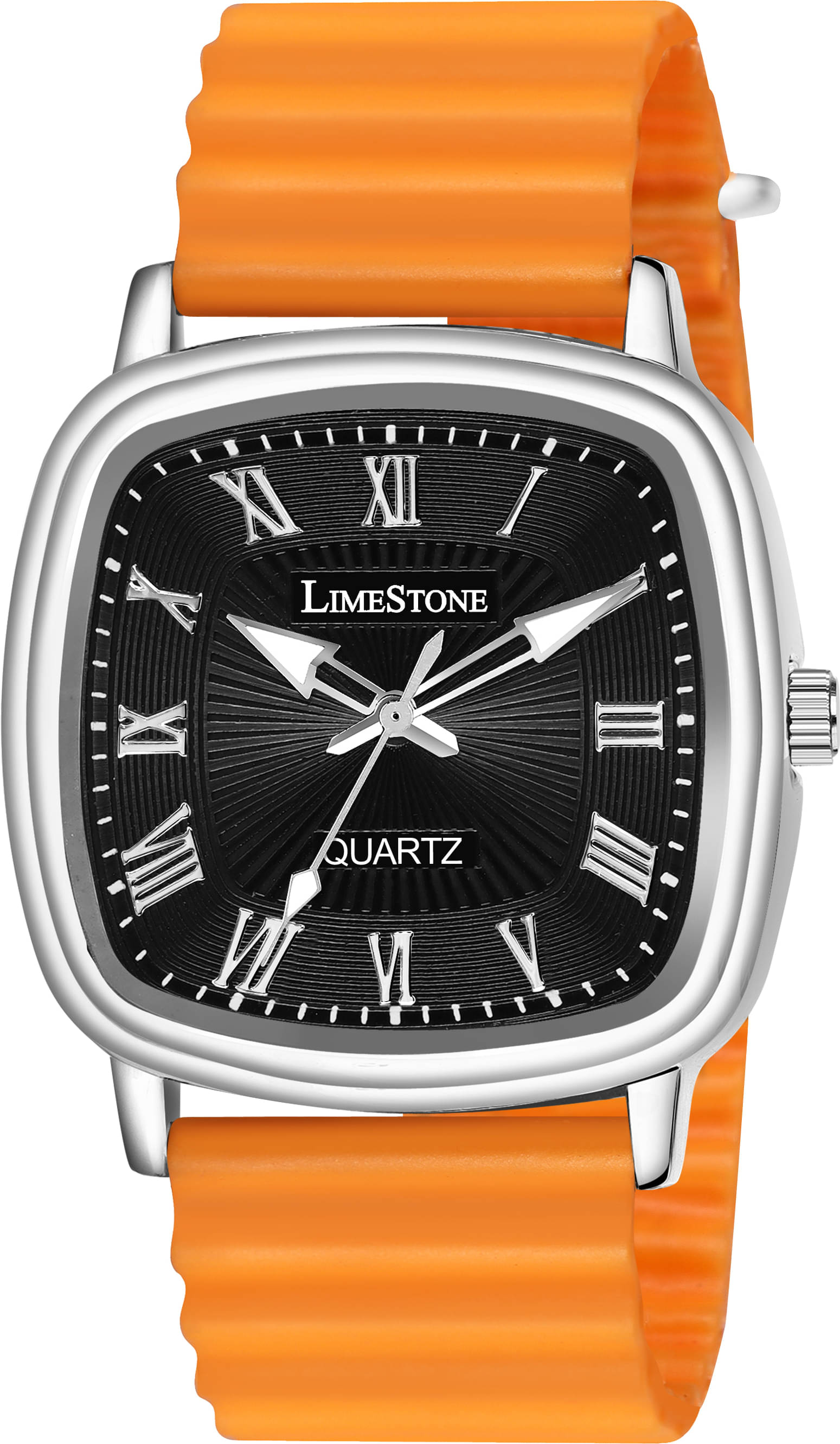     			LimeStone Orange Silicon Analog Men's Watch