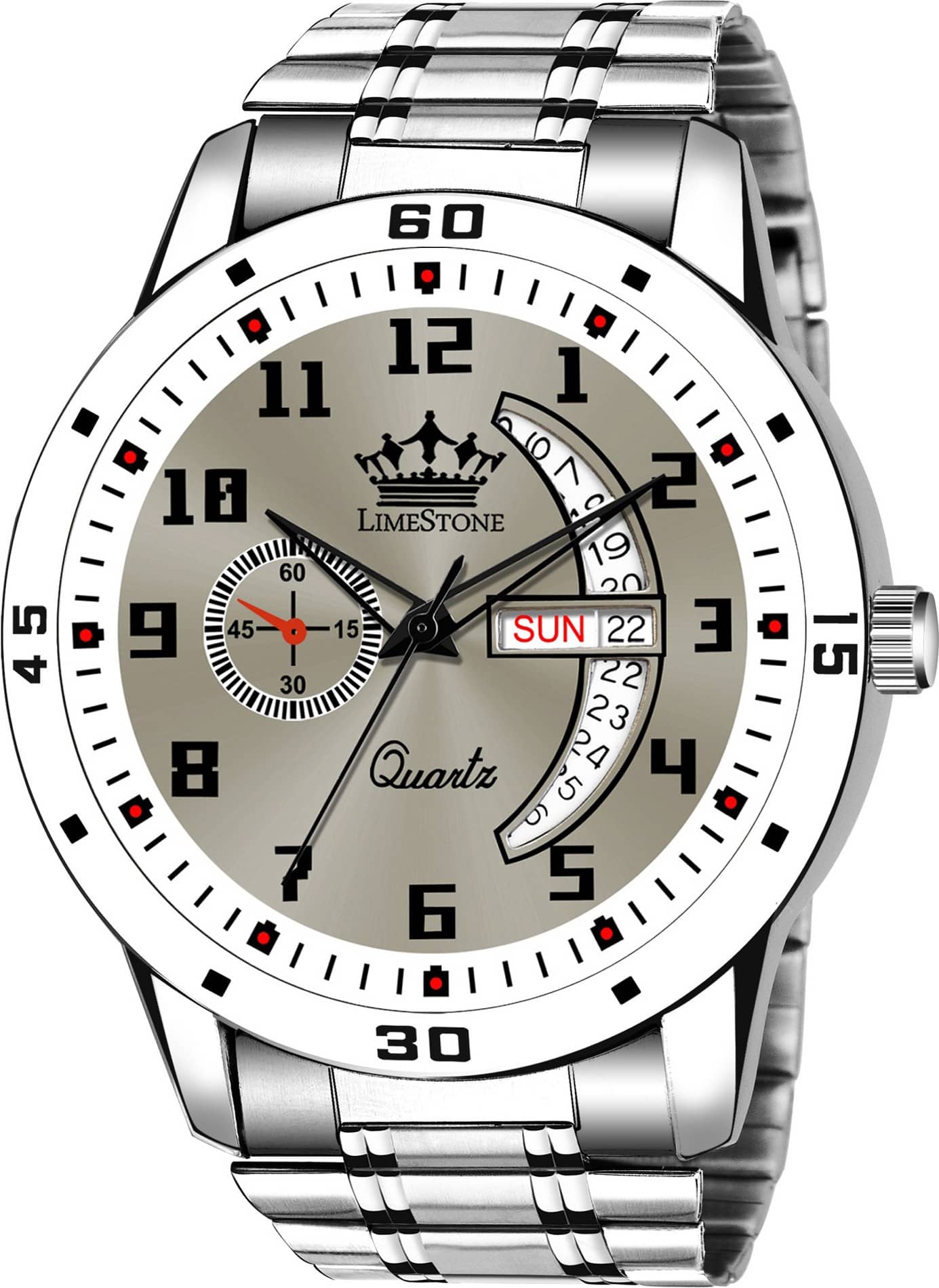 LimeStone Silver Metal Analog Men's Watch