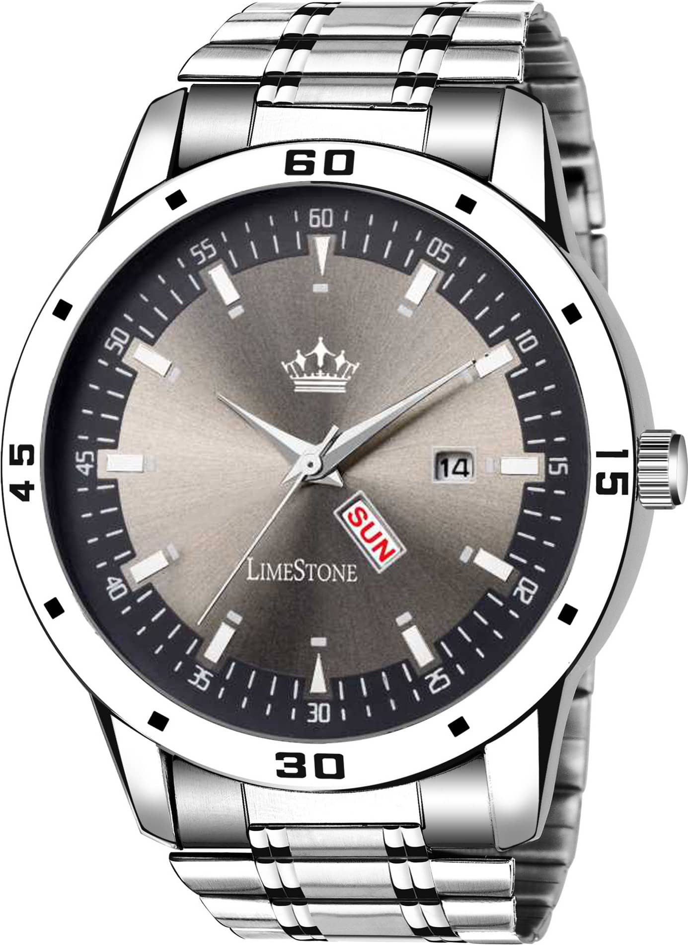 LimeStone Silver Metal Analog Men's Watch