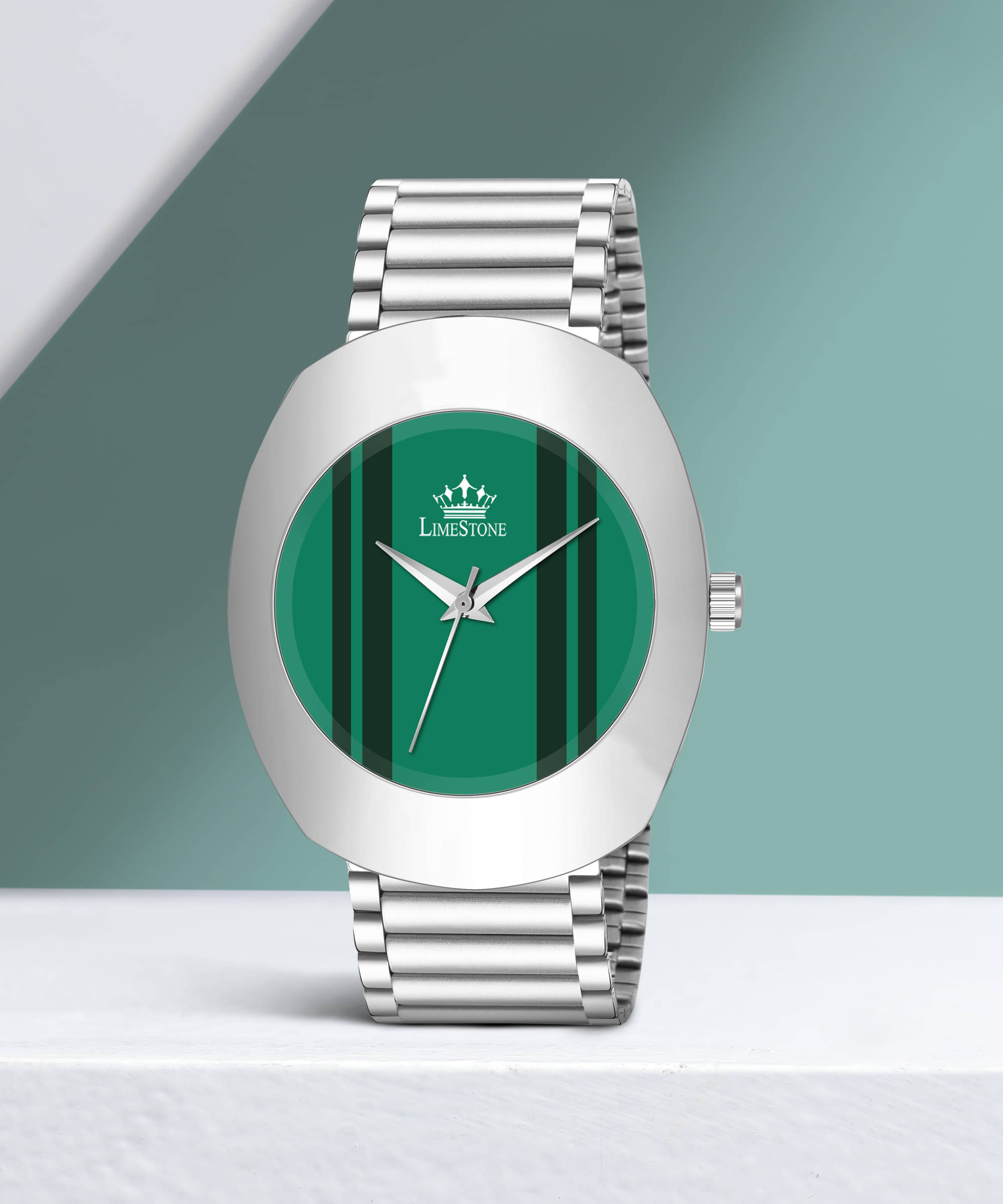     			LimeStone Silver Stainless Steel Analog Men's Watch