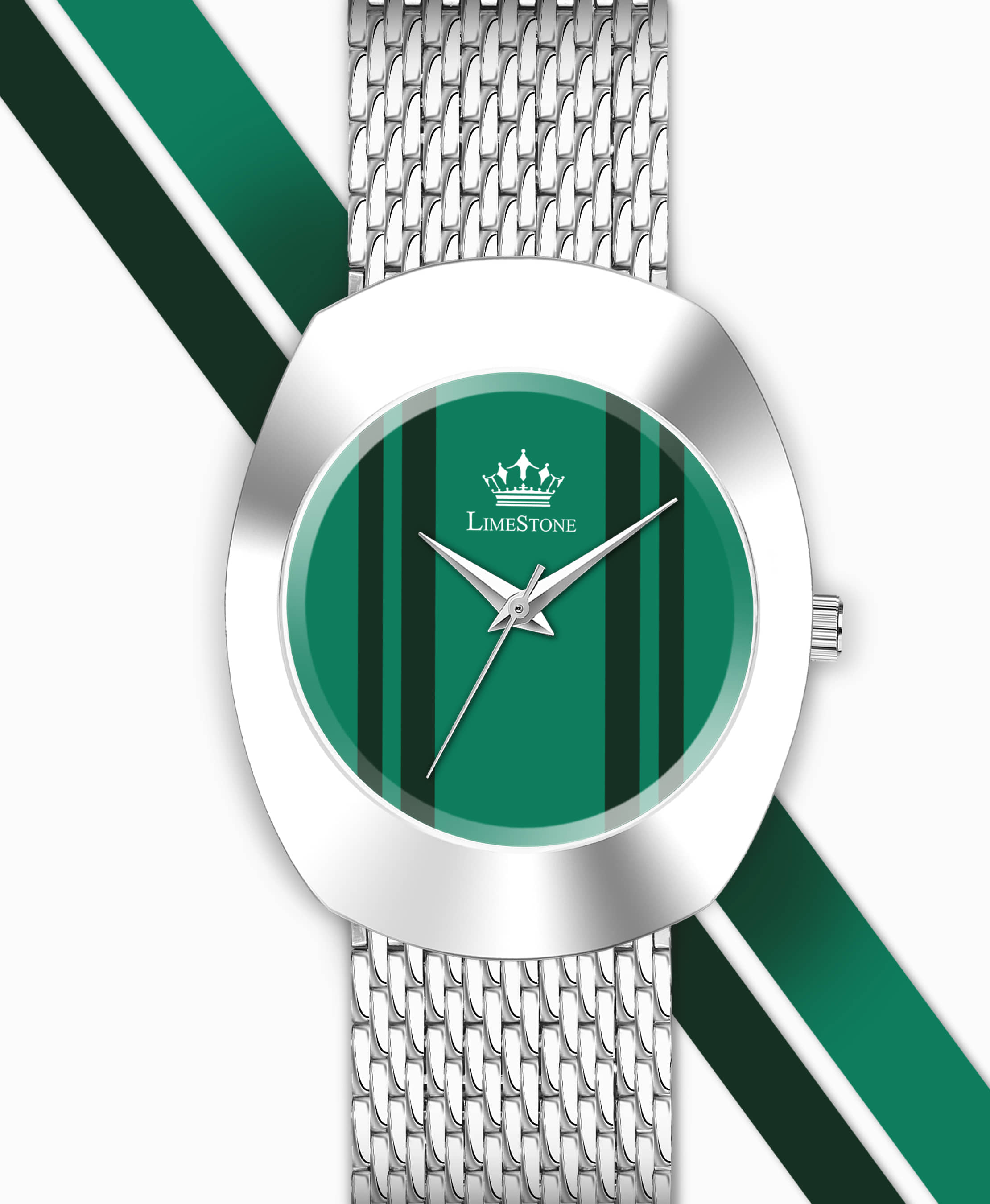 LimeStone Silver Stainless Steel Analog Men's Watch