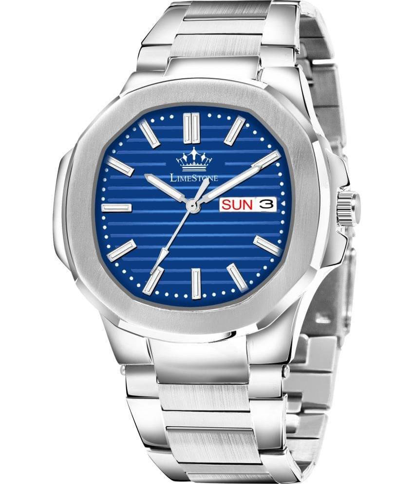     			LimeStone Silver Stainless Steel Analog Men's Watch