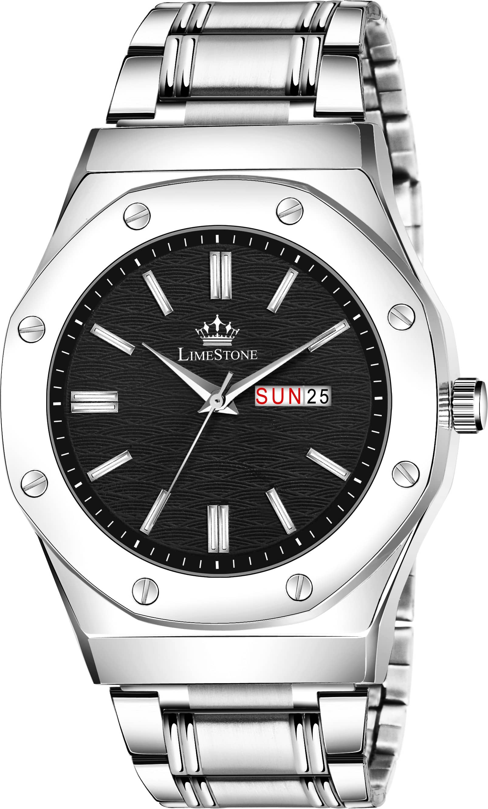 LimeStone Silver Stainless Steel Analog Men's Watch