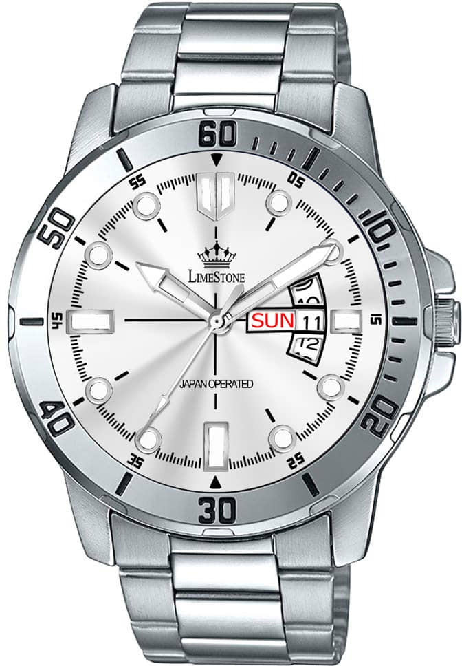 LimeStone Silver Stainless Steel Analog Men's Watch
