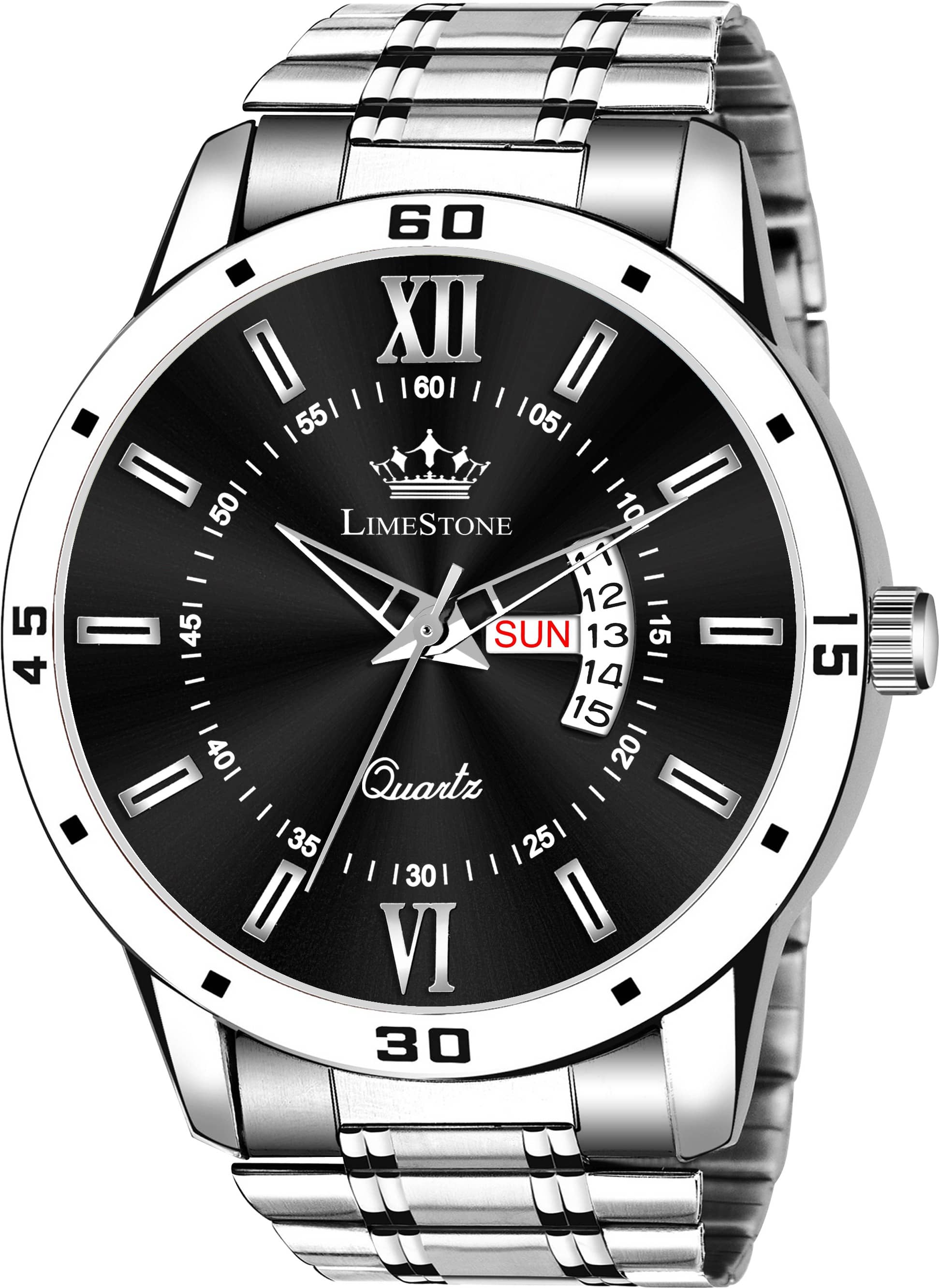 LimeStone Silver Stainless Steel Analog Men's Watch