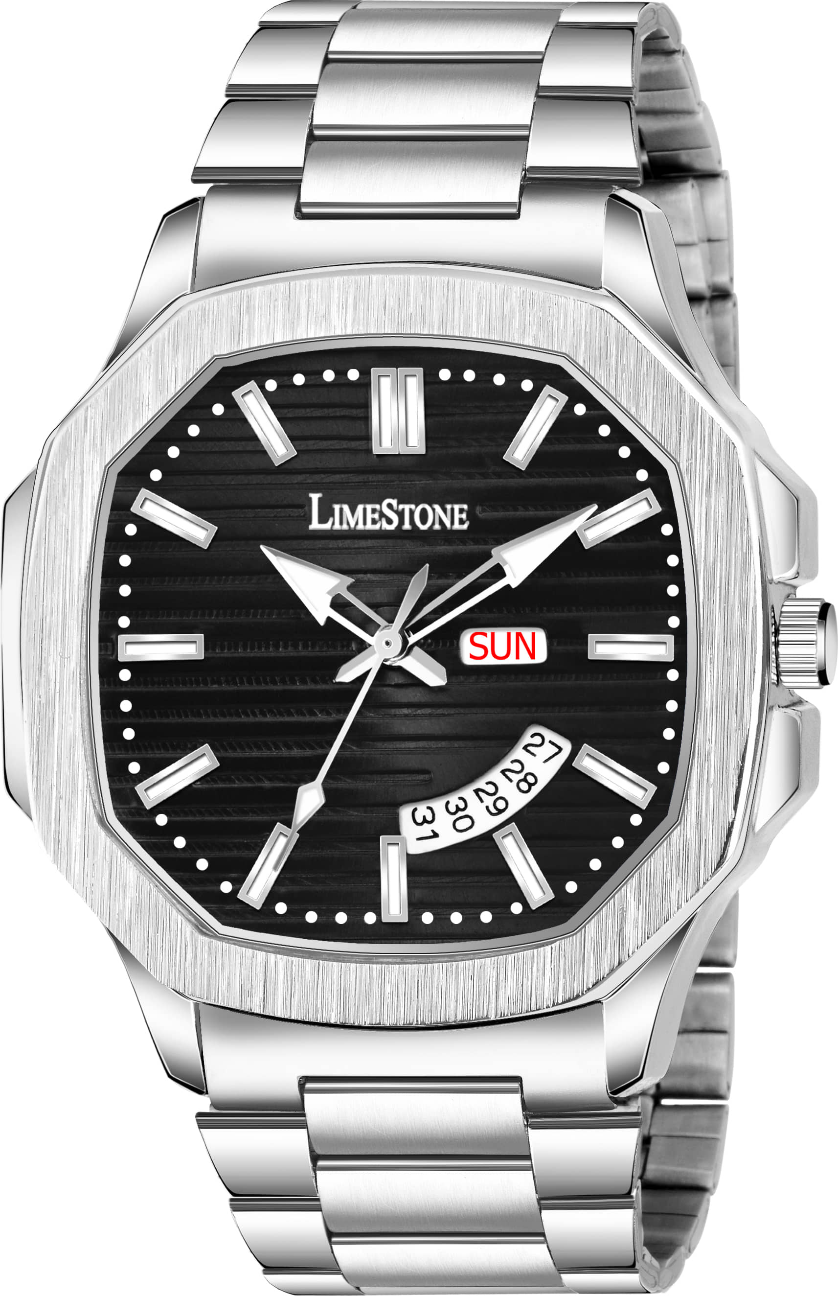LimeStone Silver Stainless Steel Analog Men's Watch