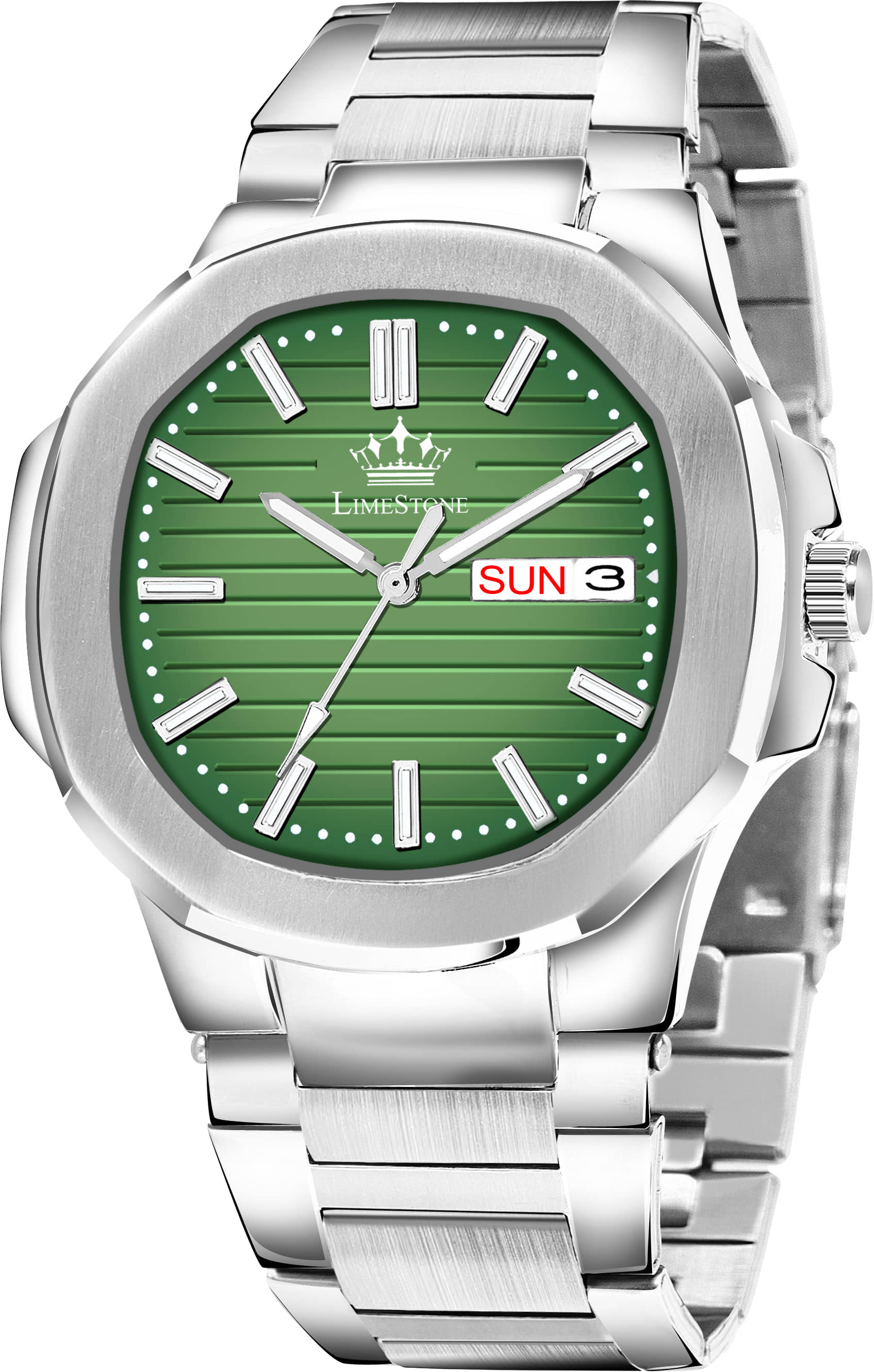 LimeStone Silver Stainless Steel Analog Men's Watch