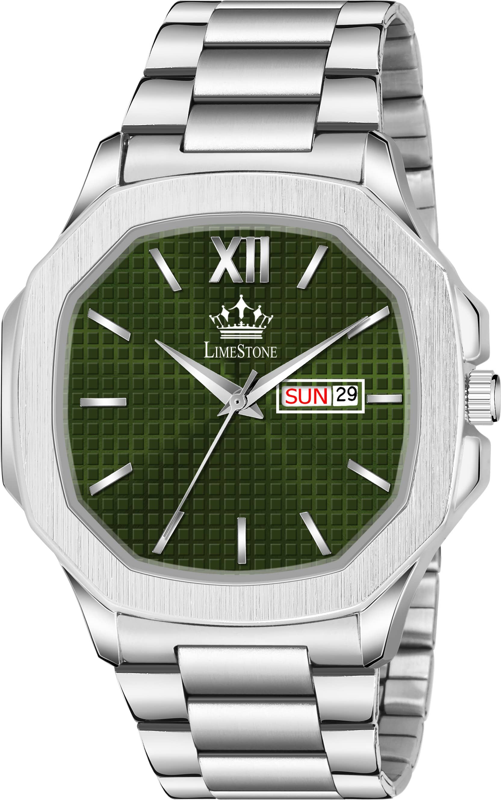 LimeStone Silver Stainless Steel Analog Men's Watch