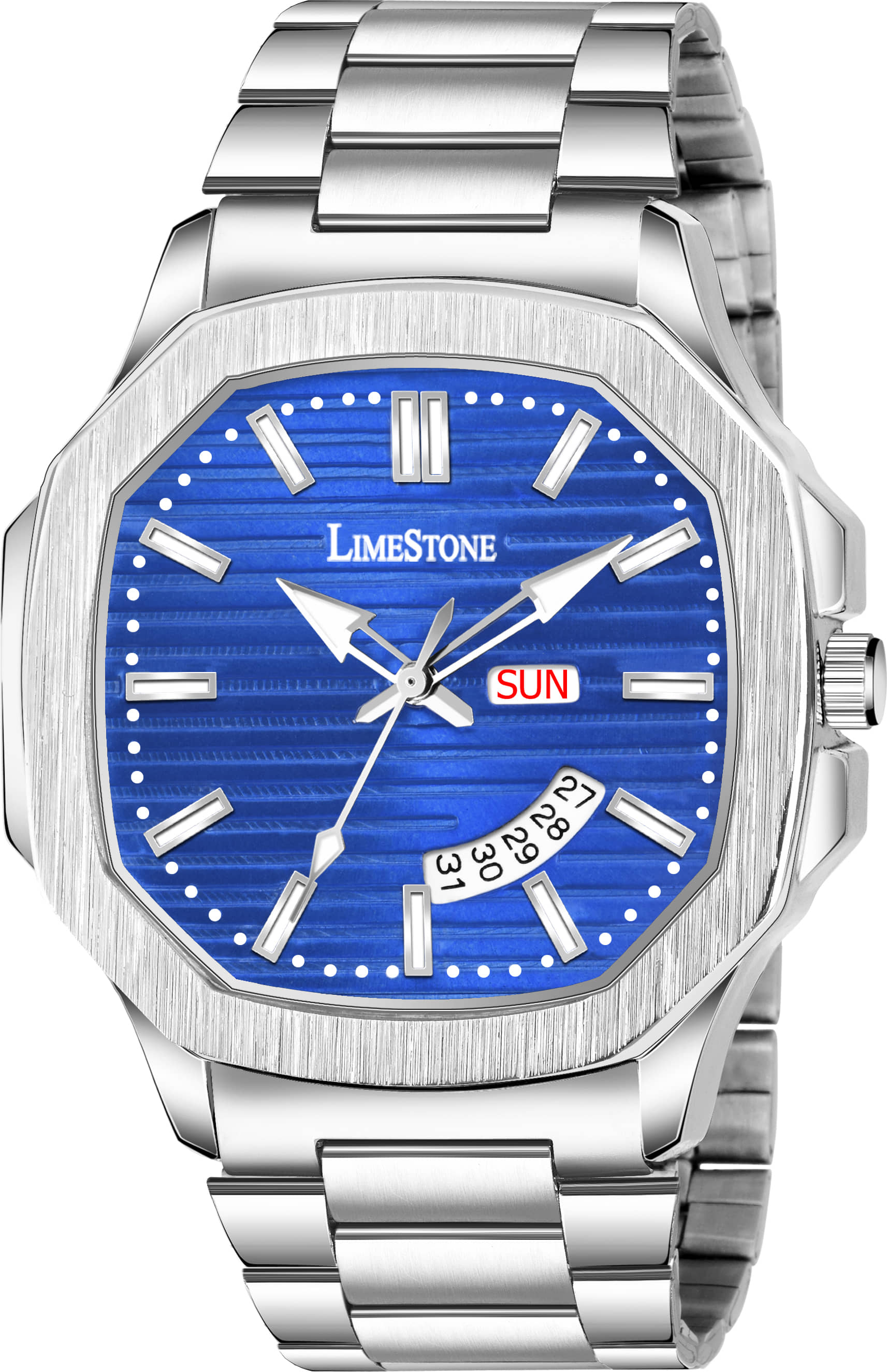 LimeStone Silver Stainless Steel Analog Men's Watch