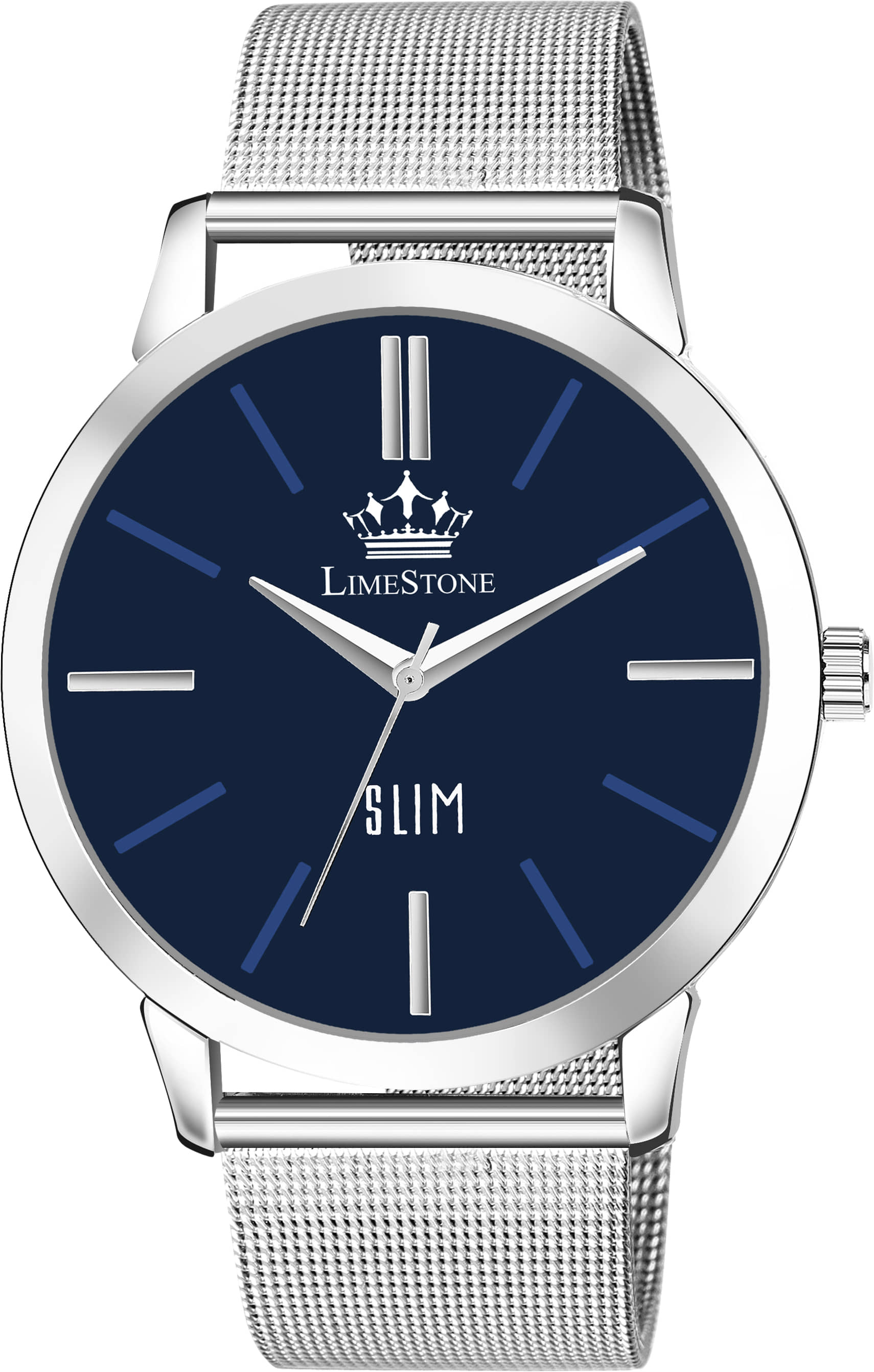 LimeStone Silver Stainless Steel Analog Men's Watch