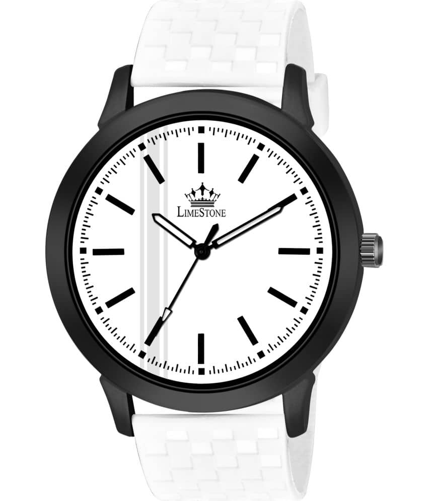 LimeStone White Silicon Analog Men's Watch