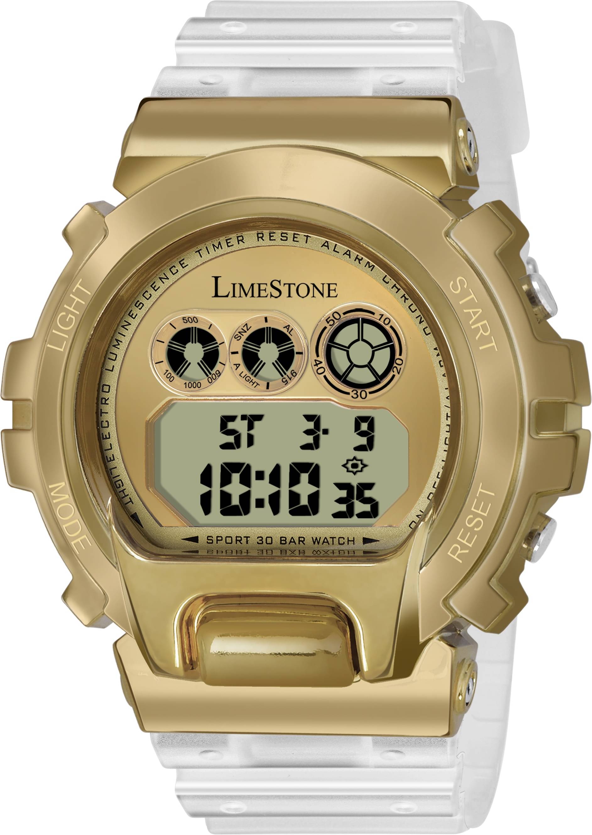     			LimeStone White Silicon Digital Men's Watch