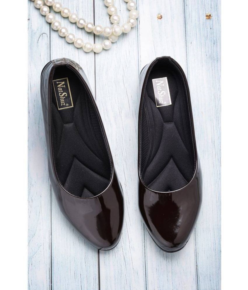     			NATSHUZ Brown Women's Casual Ballerinas