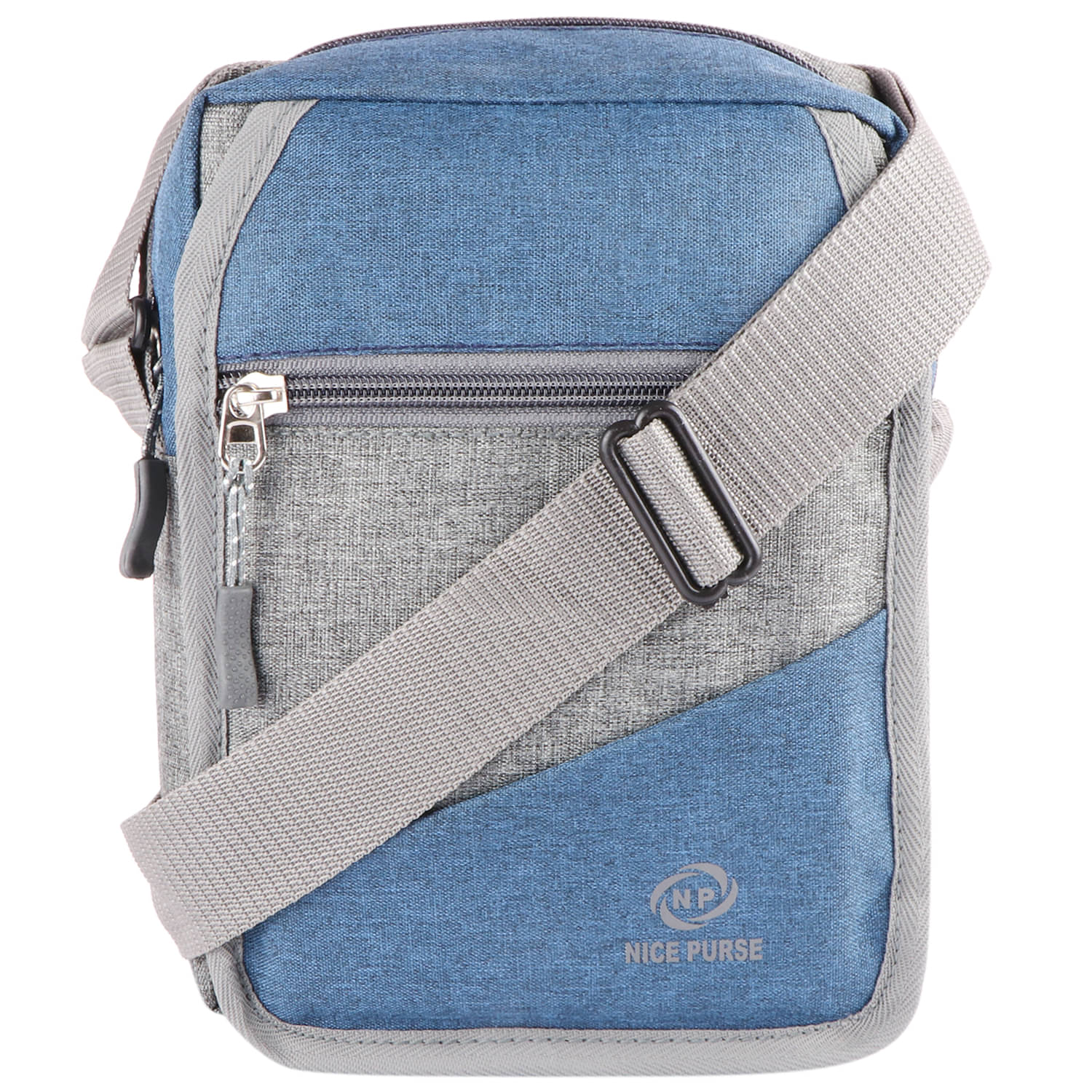     			Nice Purse Grey Colorblocked Messenger Bag