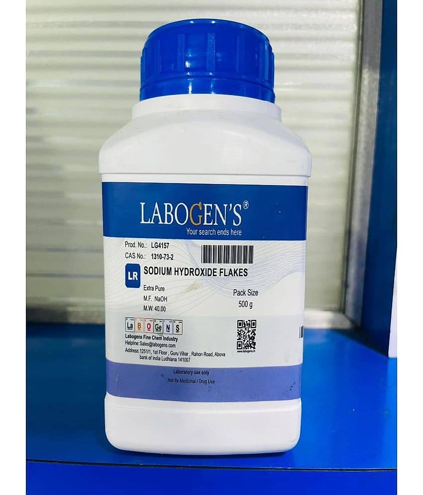 SODIUM HYDROXIDE flakes (CAS NO.1310-73-2) 500 GM - Stationery | Buy online on ZillyBuy