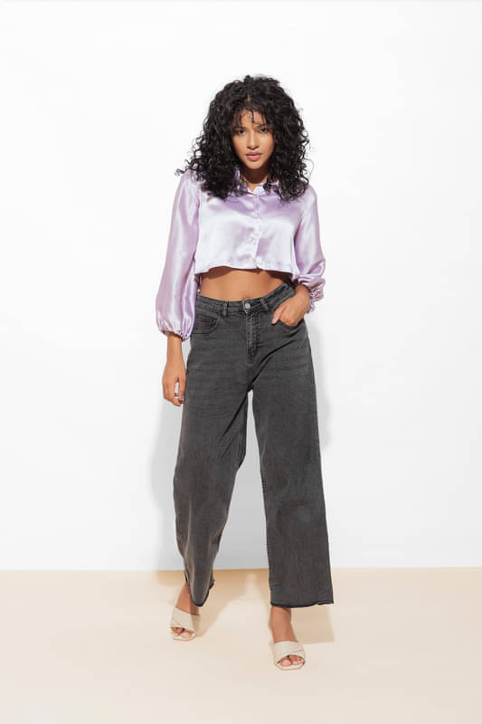 Urban Sundari Women Solid Polyester Shirt ( Purple ) Urban Sundari Women Solid Polyester Shirt ( Purple )